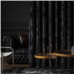 Unbranded (Black, 200x260cm) Marble Pattern Black Curtain, 1 Count Retro Room Decor Thicke Unbranded (Black, 200x260cm) Marble Pattern Black Curtain, 1 Count Retro Room Decor Thicke