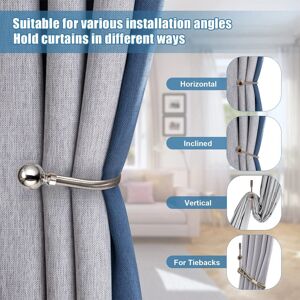 Oxford Homeware (Chrome) Curtain Hold Backs Pair Metal Curtains Plain Ball Holdbacks Oxford Homeware (Chrome) Curtain Hold Backs Pair Metal Curtains Plain Ball Holdbacks