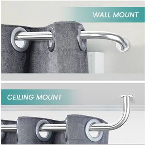 Yorkshire Bedding (120-210 cm (48" - 83" In), Chrome) Metal Blackout Curtain Poles Extendable Curt Yorkshire Bedding (120-210 cm (48" - 83" In), Chrome) Metal Blackout Curtain Poles Extendable Curt