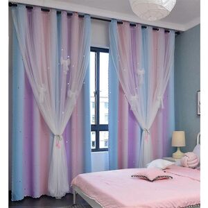 Unbranded (As show, One size) hollow stars window nursery curtains 200 cm long room darken Unbranded (As show, One size) hollow stars window nursery curtains 200 cm long room darken