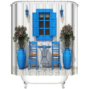 Unbranded (As show, One size) Navy Blue and White 180 x 180 cmDecorative Shower Curtain Tr Unbranded (As show, One size) Navy Blue and White 180 x 180 cmDecorative Shower Curtain Tr