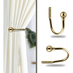 Oxford Homeware (Antique Brass Plain Ball, Hold Back Pair) Metal Curtain Pole & Hold Backs Exten Oxford Homeware (Antique Brass Plain Ball, Hold Back Pair) Metal Curtain Pole & Hold Backs Exten