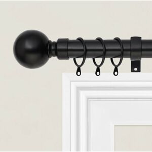 Oxford Homeware (Matt Black Plain Ball, 160-300 cm (63" - 118" In)) Metal Curtain Pole & Hold Ba Oxford Homeware (Matt Black Plain Ball, 160-300 cm (63" - 118" In)) Metal Curtain Pole & Hold Ba