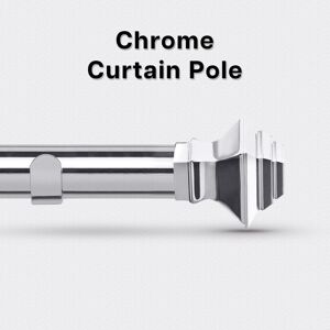 Oxford Homeware (Chrome Lamp, 120-210 cm (48" - 83" In)) Metal Curtain Pole & Hold Backs Extenda Oxford Homeware (Chrome Lamp, 120-210 cm (48" - 83" In)) Metal Curtain Pole & Hold Backs Extenda