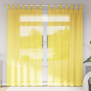 vidaXL Yellow Voile Curtains - Curtain Type vidaXL Yellow Voile Curtains - Curtain Type