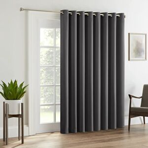 SUPREME BEDDING LTD ((66x84 in) Dark Grey Blackout Ring Top) Ready Made Door Curtain with Tieback - SUPREME BEDDING LTD ((66x84 in) Dark Grey Blackout Ring Top) Ready Made Door Curtain with Tieback -