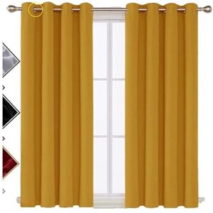 Unbranded (Ochre, 46 x 72) Microfiber Blackout Curtains - Thermal Insulated, Energy Saving Unbranded (Ochre, 46 x 72) Microfiber Blackout Curtains - Thermal Insulated, Energy Saving