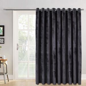 Imperial Rooms (Charcoal, 66" x 84" (167cm x 210cm)- 1 Panel Curtain) Velvet Curtains Eyelet Ri Imperial Rooms (Charcoal, 66" x 84" (167cm x 210cm)- 1 Panel Curtain) Velvet Curtains Eyelet Ri
