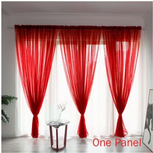 Unbranded (Red, 200*270cm/78.7*106.3in) Elegant Sheer Solid Panel Window Curtain All Sizes Unbranded (Red, 200*270cm/78.7*106.3in) Elegant Sheer Solid Panel Window Curtain All Sizes