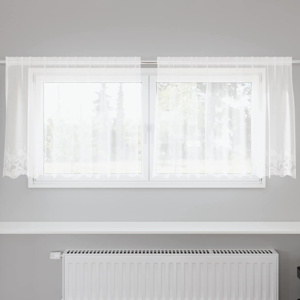 vidaXL White Floral Curtains - Curtain, Polyester, 200x80cm - Curtain Type vidaXL White Floral Curtains - Curtain, Polyester, 200x80cm - Curtain Type