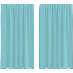 vidaXL Turquoise Voile Curtains with Rod Pockets - 2 Pcs. 140x175cm - Curtains vidaXL Turquoise Voile Curtains with Rod Pockets - 2 Pcs. 140x175cm - Curtains