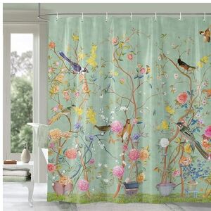 Unbranded Shower Curtain Green Mildew Resistant Waterproof Bird Flower Bathroom Curtain Wi Unbranded Shower Curtain Green Mildew Resistant Waterproof Bird Flower Bathroom Curtain Wi