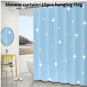 Unbranded (Blue Star, 150x200cm) Geometric Pattern Leaf Peva Shower Curtain Waterproof Mol Unbranded (Blue Star, 150x200cm) Geometric Pattern Leaf Peva Shower Curtain Waterproof Mol