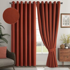 Yorkshire Bedding (Rust, 66" X 90"-(168cm x 228cm)) Thermal Insulated Curtains 100% Blackout Ring- Yorkshire Bedding (Rust, 66" X 90"-(168cm x 228cm)) Thermal Insulated Curtains 100% Blackout Ring-