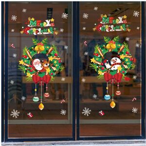 Unbranded (Garland) Window Wall Christmas Sticker Home Room Decoration New Year Santa Clau Unbranded (Garland) Window Wall Christmas Sticker Home Room Decoration New Year Santa Clau