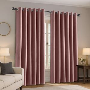 Imperial Rooms (66" x 54" (168 cm x 137 cm), Blush) Linen Curtains Thermal Ring Top Ready Made Imperial Rooms (66" x 54" (168 cm x 137 cm), Blush) Linen Curtains Thermal Ring Top Ready Made