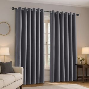 Imperial Rooms (66" x 72" (168 cm x 182 cm), Charcoal) Linen Curtains Thermal Ring Top Ready Ma Imperial Rooms (66" x 72" (168 cm x 182 cm), Charcoal) Linen Curtains Thermal Ring Top Ready Ma