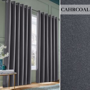 Imperial Rooms (46" x 54" (117 cm x 137 cm), Charcoal) Linen Curtains Thermal Ring Top Ready Ma Imperial Rooms (46" x 54" (117 cm x 137 cm), Charcoal) Linen Curtains Thermal Ring Top Ready Ma