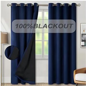Unbranded (navy blue, 39"W x 79"L(100 x 200cm) 2pcs) Blackout Curtains- Premium Polyester Unbranded (navy blue, 39"W x 79"L(100 x 200cm) 2pcs) Blackout Curtains- Premium Polyester