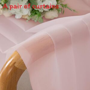 Unbranded (Pink, 106x91cm) Solid Polyester Color Translucent Curtain Pair For Modern Livin Unbranded (Pink, 106x91cm) Solid Polyester Color Translucent Curtain Pair For Modern Livin