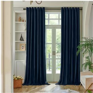 Moonlight Bedding Limited (Blue, 66" x 72" (168cm x 183cm)) 100% Blackout Curtains Crushed Velvet & Linen Moonlight Bedding Limited (Blue, 66" x 72" (168cm x 183cm)) 100% Blackout Curtains Crushed Velvet & Linen