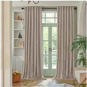 Moonlight Bedding Limited (Beige, 66" x 72" (168cm x 183cm)) 100% Blackout Curtains Crushed Velvet & Linen Moonlight Bedding Limited (Beige, 66" x 72" (168cm x 183cm)) 100% Blackout Curtains Crushed Velvet & Linen