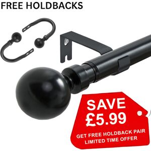 Yorkshire Bedding (160-300 cm, Matt Black) Extendable Metal Curtain Poles Extra Long Durable Plain Yorkshire Bedding (160-300 cm, Matt Black) Extendable Metal Curtain Poles Extra Long Durable Plain
