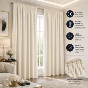 Imperial Rooms (66" x 72", Cream Pencil Pleat) Pencil Pleat Blackout Curtains For Bedroom Windo Imperial Rooms (66" x 72", Cream Pencil Pleat) Pencil Pleat Blackout Curtains For Bedroom Windo