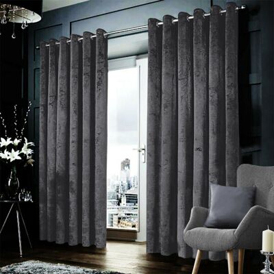 Imperial Rooms - Crushed Velvet Charcoal - Curtains Imperial Rooms - Crushed Velvet Charcoal - Curtains