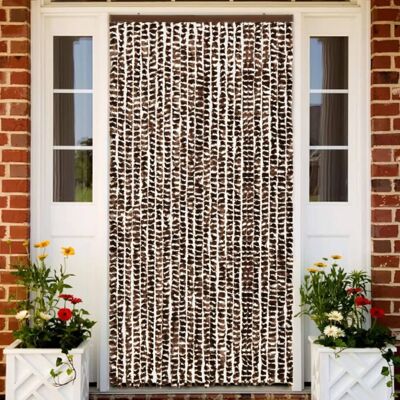 vidaXL Insect Curtain Brown and White 100x220 cm Chenille - Insect Curtain vidaXL Insect Curtain Brown and White 100x220 cm Chenille - Insect Curtain
