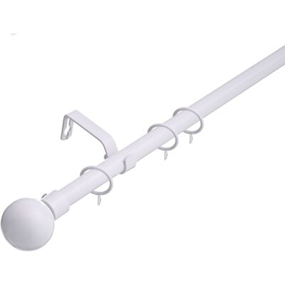 Lister Cartwright 19mm Extendable Curtain Pole - 70-120 cm - White - Curtain Pole Lister Cartwright 19mm Extendable Curtain Pole - 70-120 cm - White - Curtain Pole