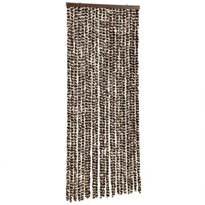 vidaXL Fly Curtain Brown White 100x230 cm Chenille - Fly Screen Door vidaXL Fly Curtain Brown White 100x230 cm Chenille - Fly Screen Door