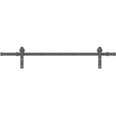vidaXL Steel Black Sliding Door Hardware Kit 183 cm - Sliding Door Hardware vidaXL Steel Black Sliding Door Hardware Kit 183 cm - Sliding Door Hardware