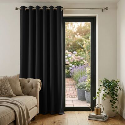 Imperial Rooms - 66x84 Single Panel - Black - Eyelet - Curtains Imperial Rooms - 66x84 Single Panel - Black - Eyelet - Curtains