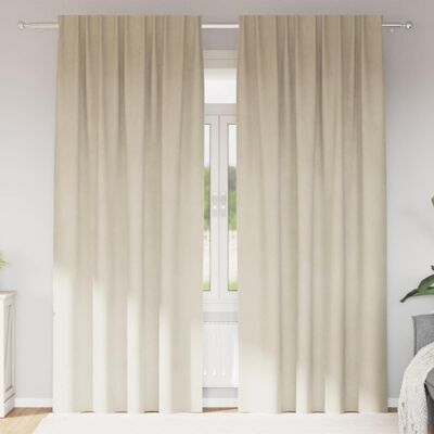 vidaXL - Cream - Polyester - 140x260 cm - Curtains vidaXL - Cream - Polyester - 140x260 cm - Curtains