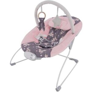 LADIDA Baby Bouncer with Soothing Music and Vibration, Adorable Plum Blossom Des