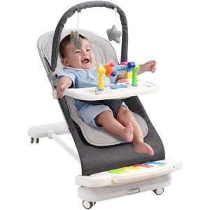 Uuoeebb Baby Bouncer with Detachable Piano Toys, Baby Rocker with Feeding Tray, Removabl Uuoeebb Baby Bouncer with Detachable Piano Toys, Baby Rocker with Feeding Tray, Removabl