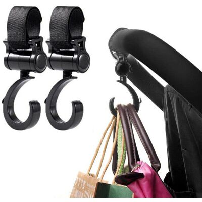 Ranpo 2X Baby Hanger Bag Stroller Hooks Pram Rotate 360 Cart Hook Accessories Ranpo 2X Baby Hanger Bag Stroller Hooks Pram Rotate 360 Cart Hook Accessories