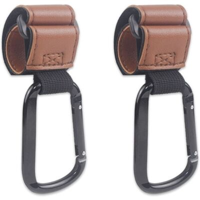 Maxpower (2pcs light brown) Carabiner Stroller Hooks Pushchair Hook Mommy-Bag Hanging Hoo Maxpower (2pcs light brown) Carabiner Stroller Hooks Pushchair Hook Mommy-Bag Hanging Hoo