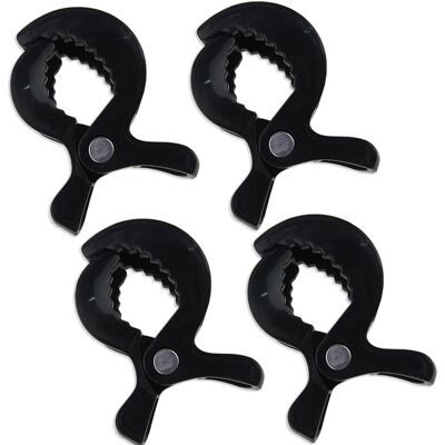 Maxpower (Black 4 psc) Baby Colorful Car Seat Accessories Plastic Pushchair Toy Clip Pram Maxpower (Black 4 psc) Baby Colorful Car Seat Accessories Plastic Pushchair Toy Clip Pram