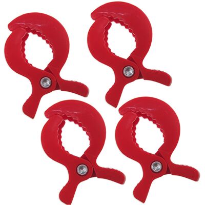 Maxpower (Red 4 psc) Baby Colorful Car Seat Accessories Plastic Pushchair Toy Clip Pram S Maxpower (Red 4 psc) Baby Colorful Car Seat Accessories Plastic Pushchair Toy Clip Pram S