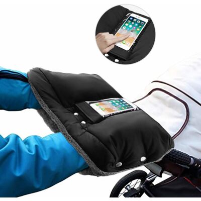 Unbranded Hand warmer, buggy gloves fleece inside hand muff with mobile phone pocket, wate Unbranded Hand warmer, buggy gloves fleece inside hand muff with mobile phone pocket, wate