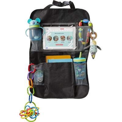 Nuby Car Seat Organiser – Clear Tablet Pocket Adjustable Straps for Universal Nuby Car Seat Organiser – Clear Tablet Pocket Adjustable Straps for Universal