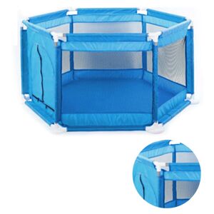 Unbranded (Blue ) Baby Playpen 6 Sides with Round Zipper Door Play