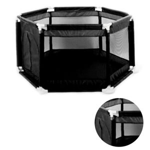 Unbranded (Black ) Baby Playpen 6 Sides with Round Zipper Door Play