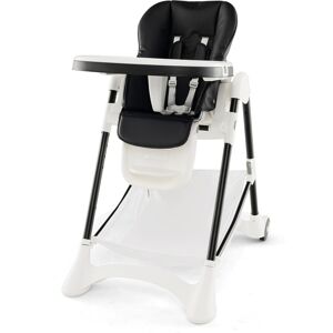 Costway Foldable Baby High Chair with 6-Height Adjustable Seat, 5-Position Backrest, 3-P Costway Foldable Baby High Chair with 6-Height Adjustable Seat, 5-Position Backrest, 3-P