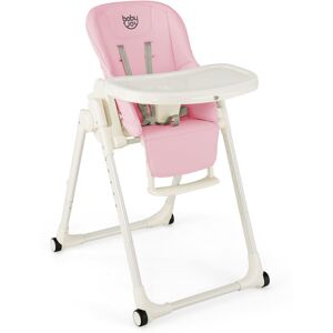 Costway 4-in-1 Baby High Chair Foldable Feeding Chair w/ Footrest-Pink Costway 4-in-1 Baby High Chair Foldable Feeding Chair w/ Footrest-Pink