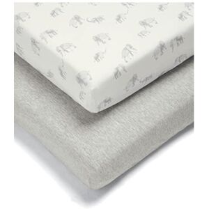 Mamas & Papas 2 Pack Cot/Bed Fitted Sheets, Elephant Mamas & Papas 2 Pack Cot/Bed Fitted Sheets, Elephant