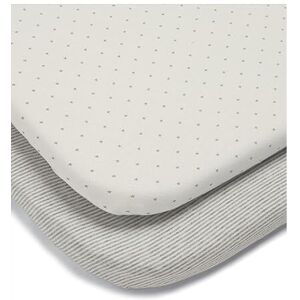 Mamas & Papas 2 Universal Crib Fitted Sheets, Grey Star/Grey Stripe Mamas & Papas 2 Universal Crib Fitted Sheets, Grey Star/Grey Stripe