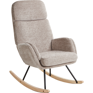 Beliani Rocking Chair KVELIA Fabric Taupe Beliani Rocking Chair KVELIA Fabric Taupe